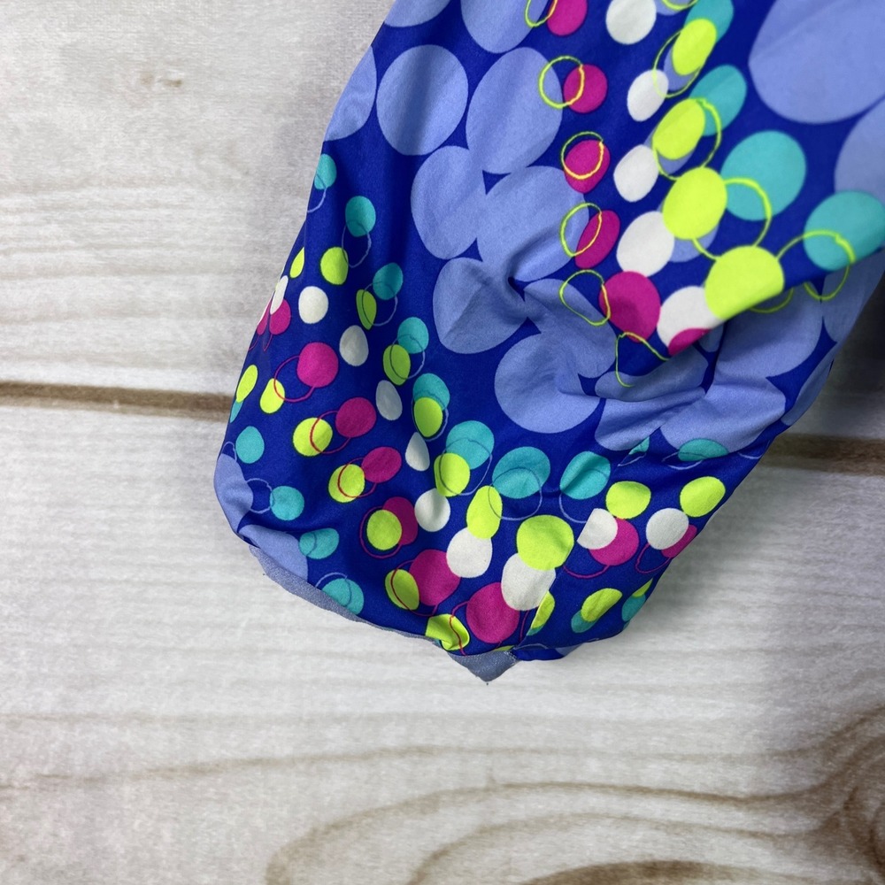 The North Face Reversible Kids Jacket Girls Blue Dot Print Purple Hooded 2T Coat - Picture 5 of 10